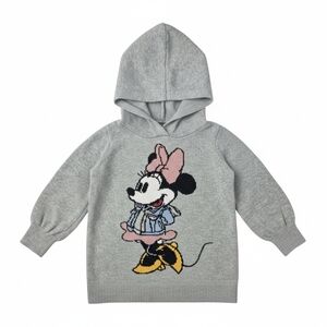 Baby Gap x Disney Minnie Mouse Knit Hoodie | Heather Gray | Size 3T